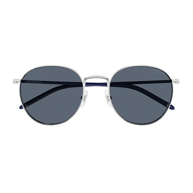 Montblanc Sunglasses Square Full Rim, Silver Frame and Grey Lens MB0343SA004
