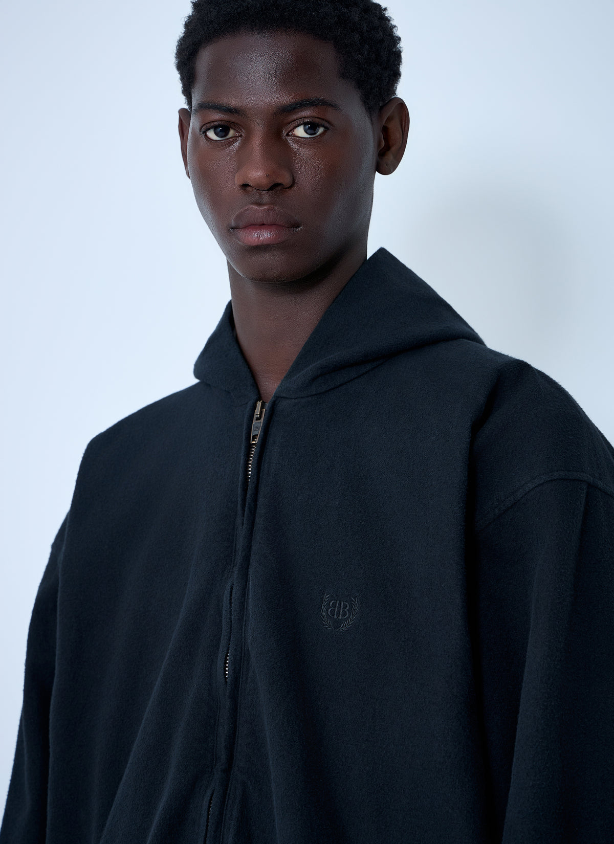 Balenciaga Men Logo Motif Zip-Up Jacket