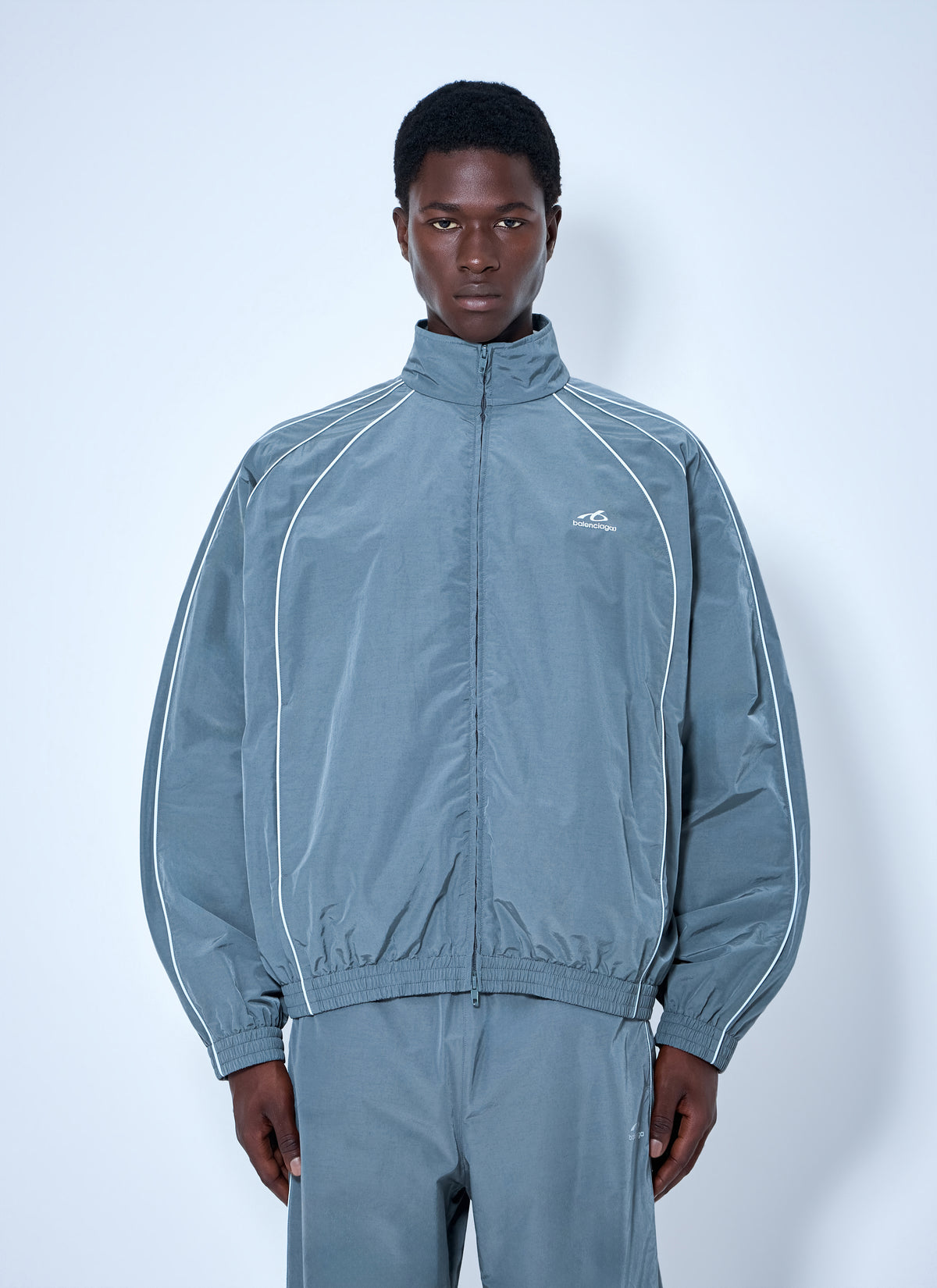 Balenciaga Men Zip-Front Track Jacket