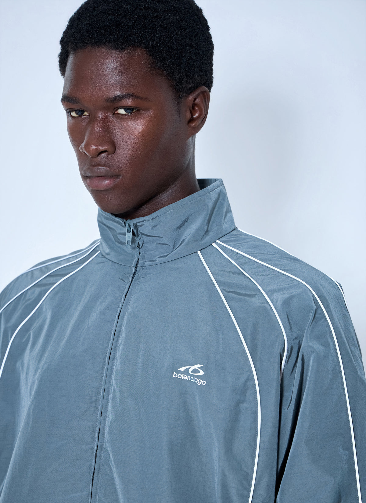 Balenciaga Men Zip-Front Track Jacket