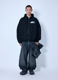 Balenciaga Men Large Zip-Up Hoodie