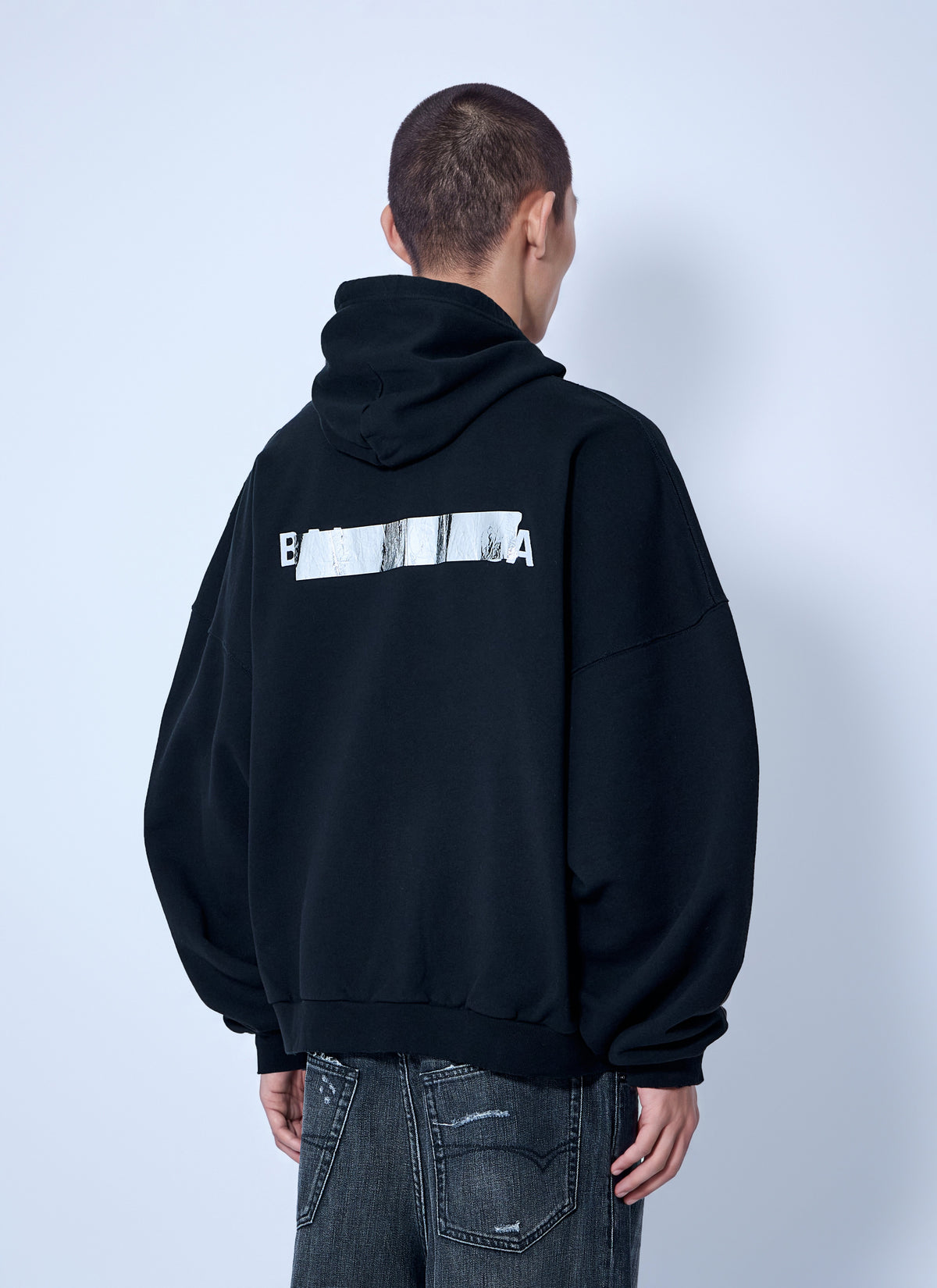 Balenciaga Men Large Zip-Up Hoodie