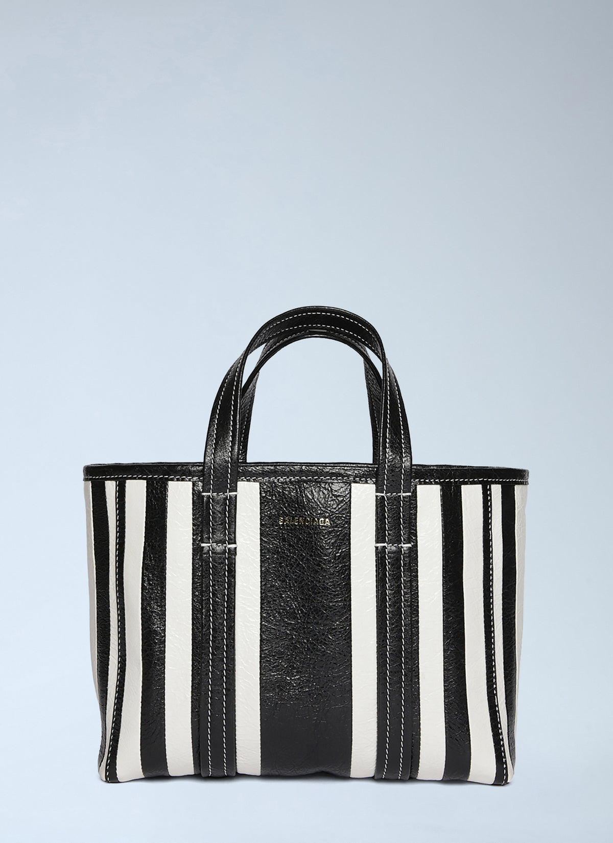 Balenciaga Balenciaga Women Barbes East West Shopper Tote Striped Leather Medium