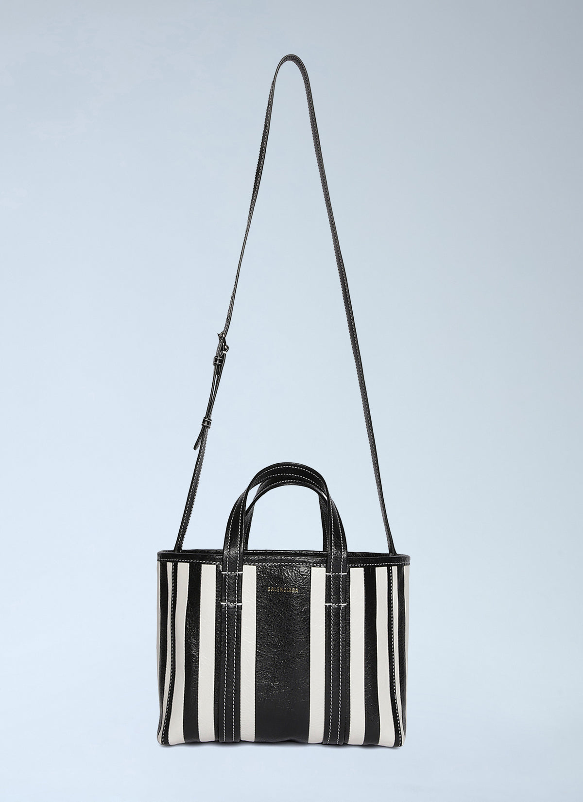 Balenciaga Balenciaga Women Barbes East West Shopper Tote Striped Leather Medium