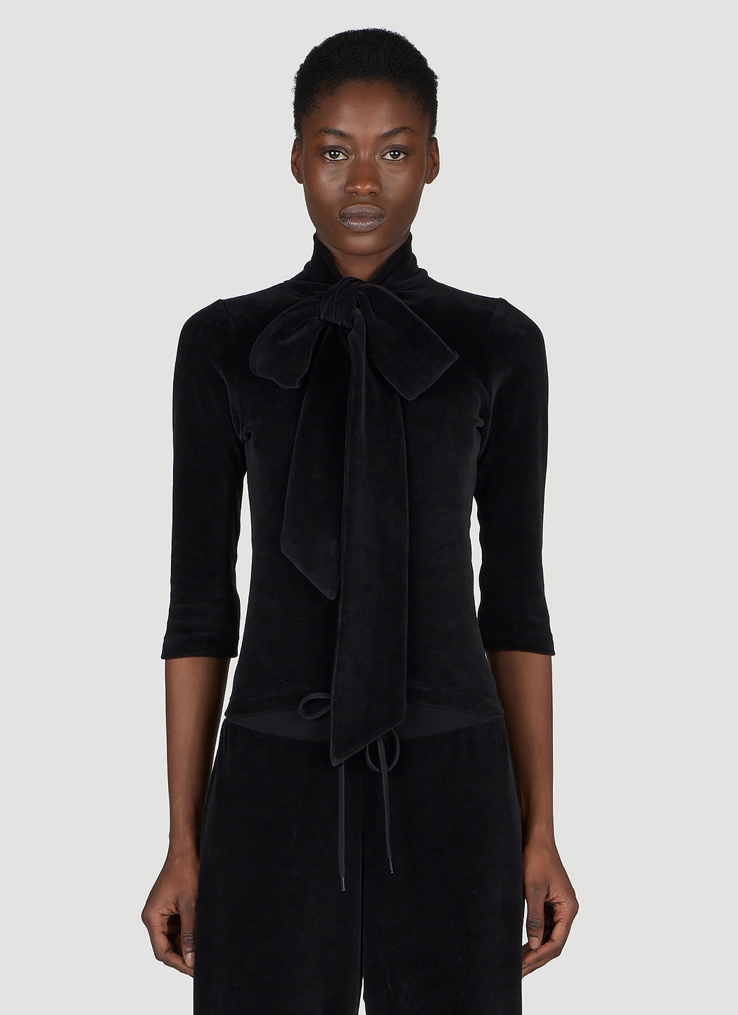 Balenciaga Balenciaga Women Scarf Turtleneck Terry-Cloth Blouse