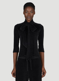 Balenciaga Balenciaga Women Scarf Turtleneck Terry-Cloth Blouse
