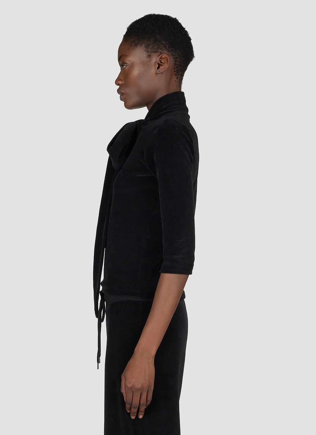 Balenciaga Balenciaga Women Scarf Turtleneck Terry-Cloth Blouse