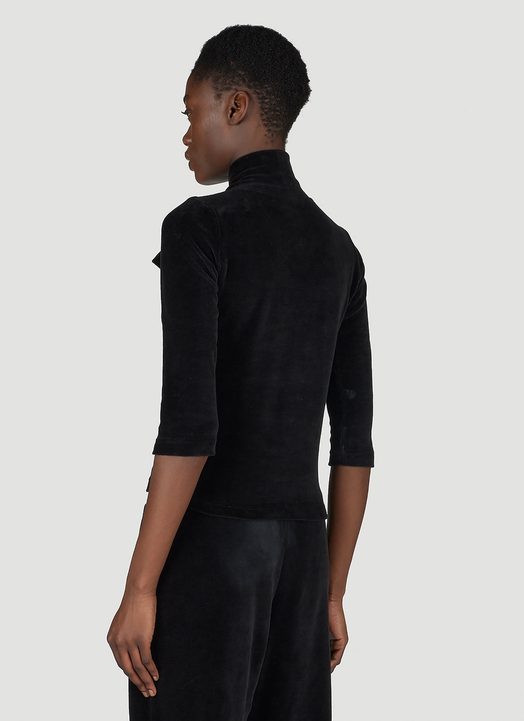 Balenciaga Balenciaga Women Scarf Turtleneck Terry-Cloth Blouse