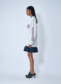 Balenciaga Women Logo Motif Sweatshirt Dress