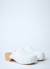 Balenciaga Women Perforated Heeled Clogs