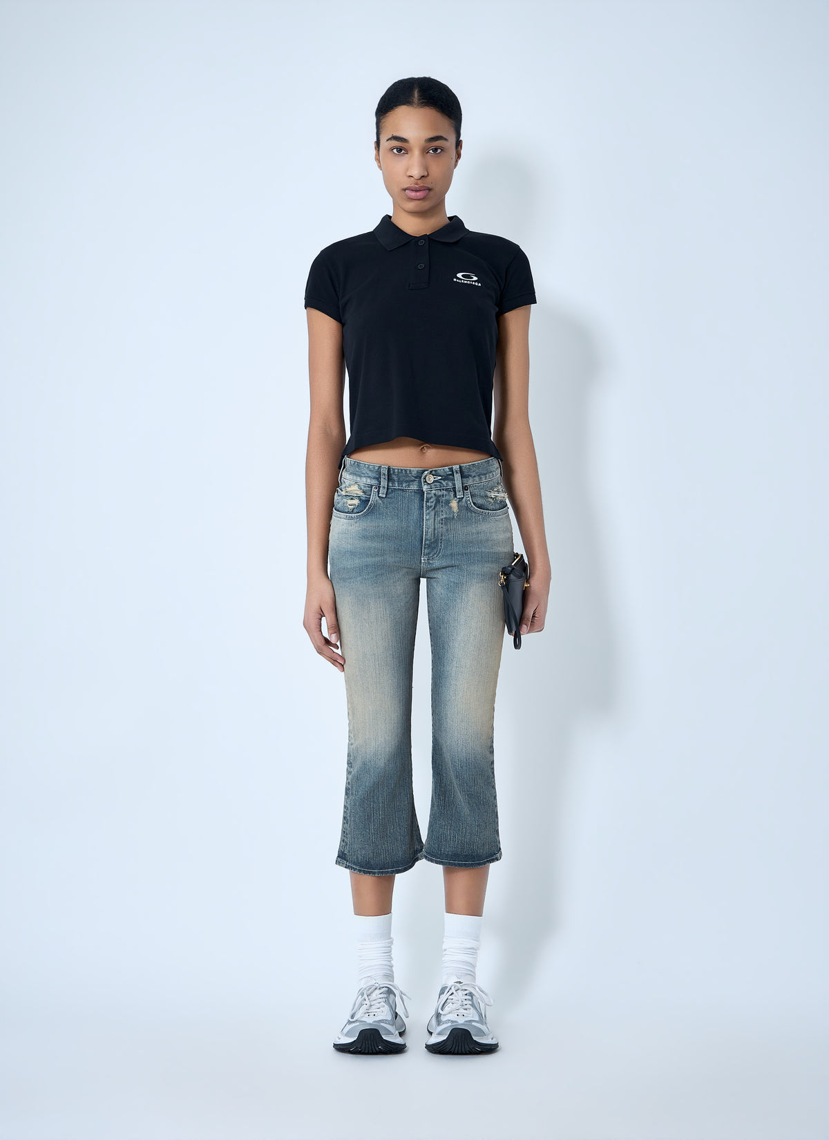 Balenciaga Women Cropped Polo Shirt