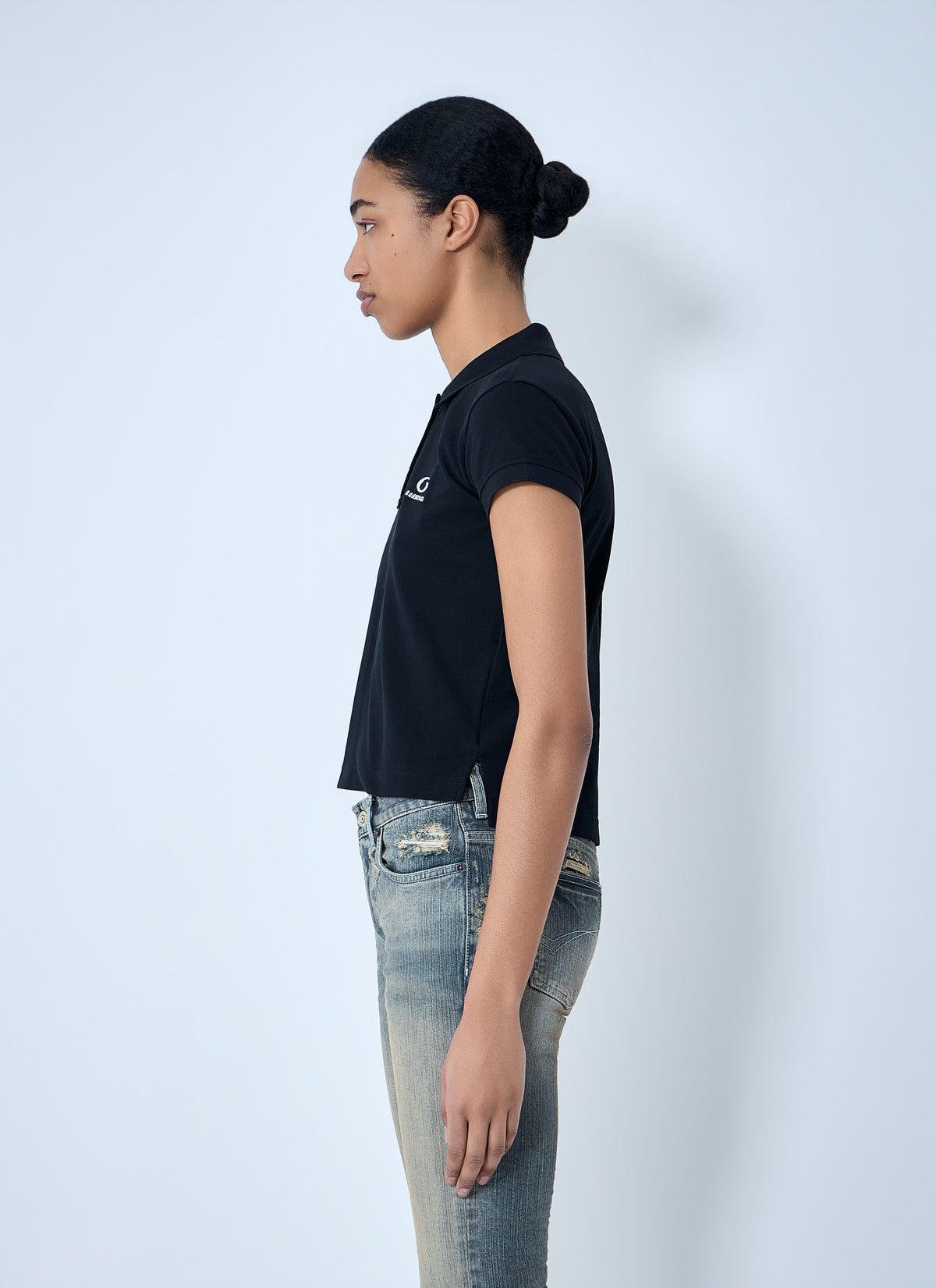 Balenciaga Women Cropped Polo Shirt