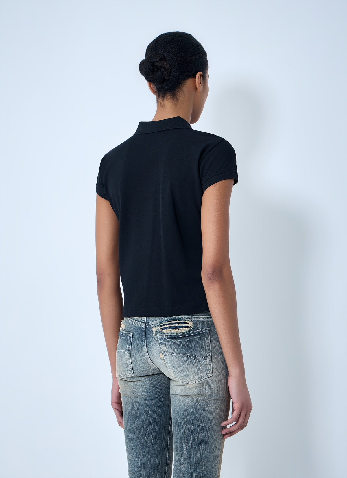 Balenciaga Women Cropped Polo Shirt
