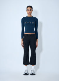 Balenciaga Balenciaga Women Star Embroidered Ribbed Top