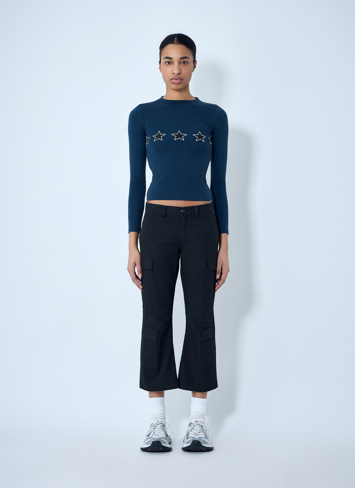 Balenciaga Balenciaga Women Star Embroidered Ribbed Top