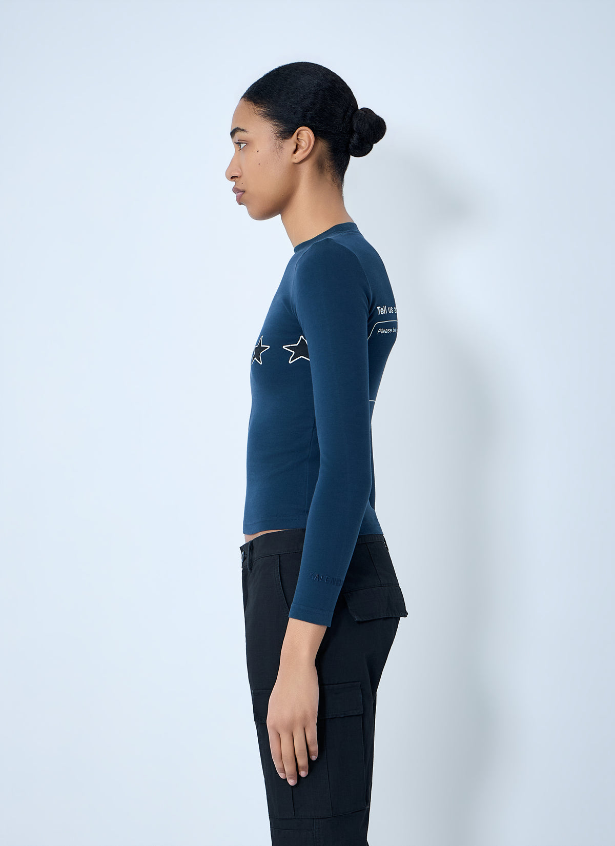 Balenciaga Balenciaga Women Star Embroidered Ribbed Top
