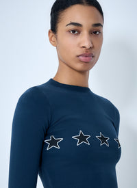 Balenciaga Balenciaga Women Star Embroidered Ribbed Top