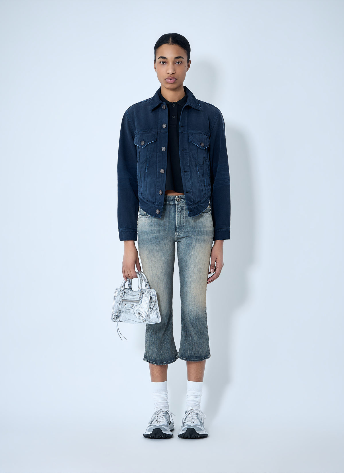Balenciaga Women Curved Waistband Jacket
