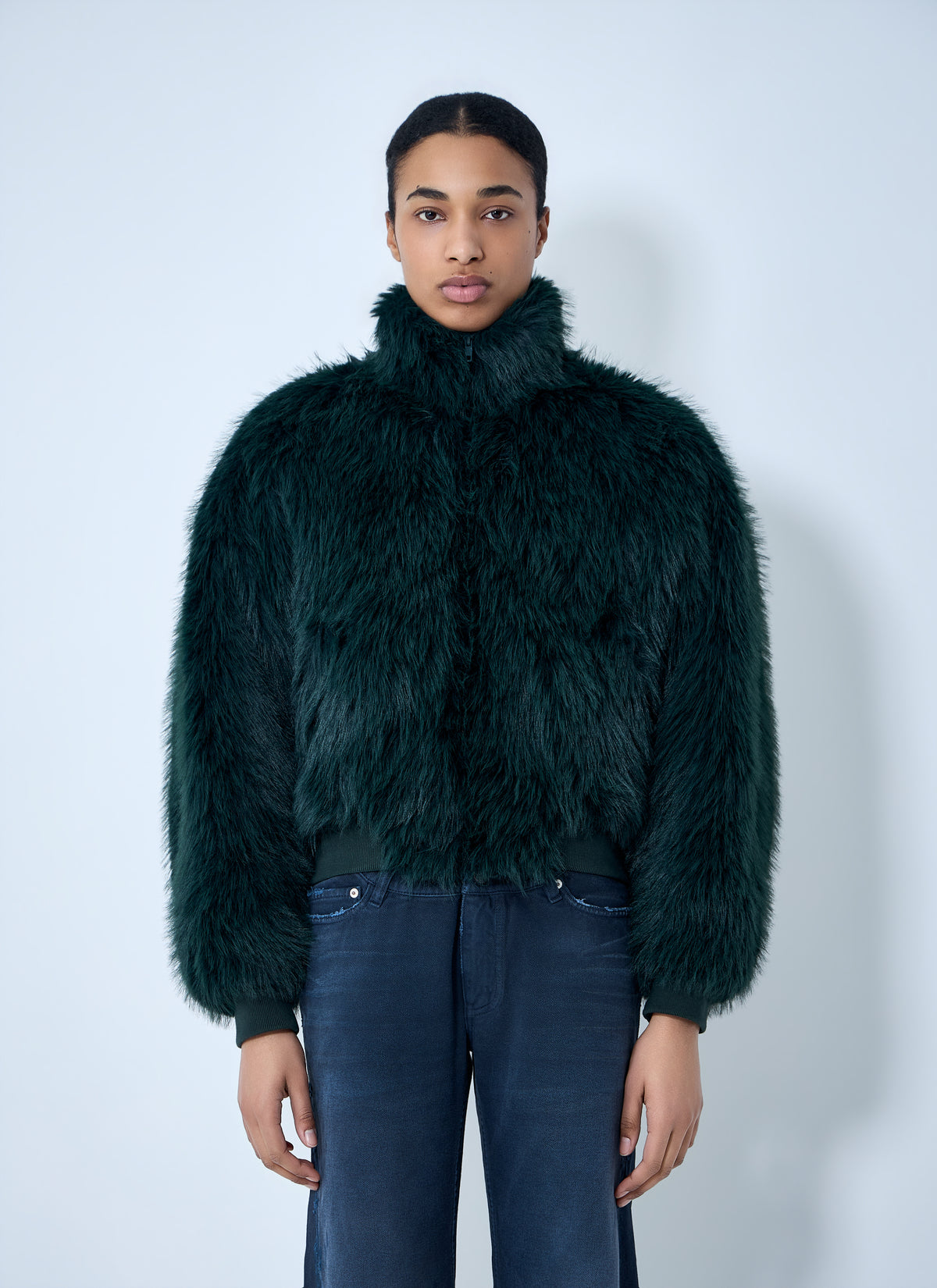 Balenciaga Balenciaga Women Faux Fur Bomber Jacket