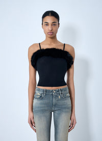 Balenciaga Women Faux Fur Strap Top