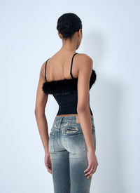 Balenciaga Women Faux Fur Strap Top