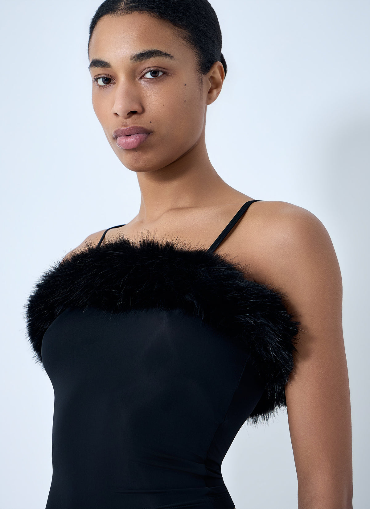Balenciaga Women Faux Fur Strap Top