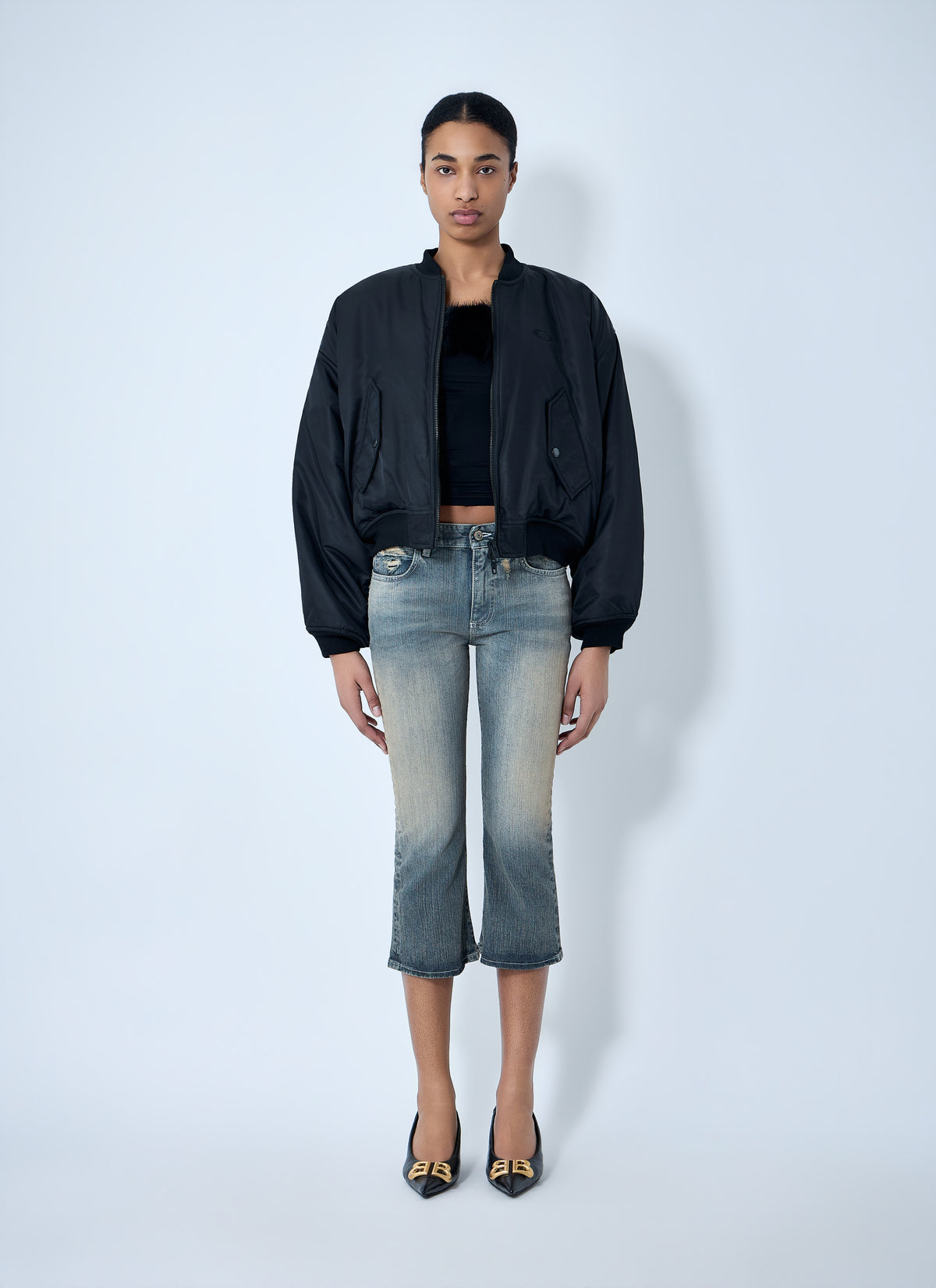 Balenciaga Women Zip-Front Bomber Jacket
