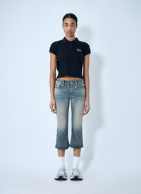 Balenciaga Balenciaga Women Cropped Distressed Denim Jeans