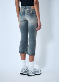 Balenciaga Balenciaga Women Cropped Distressed Denim Jeans