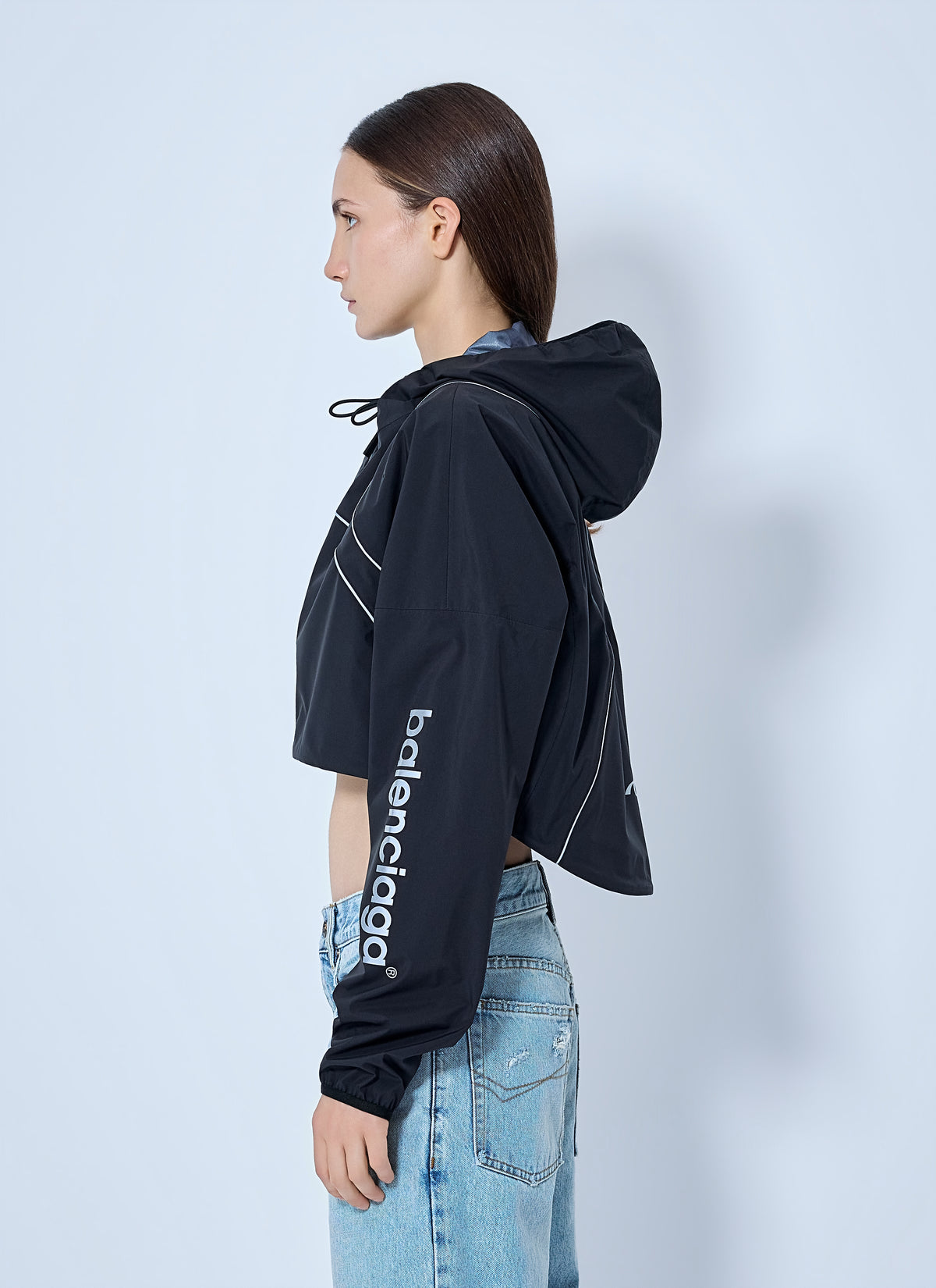 Balenciaga Balenciaga Women Cropped Hooded Jacket