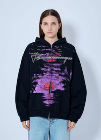 Balenciaga Balenciaga Women Printed Zip Hoodie