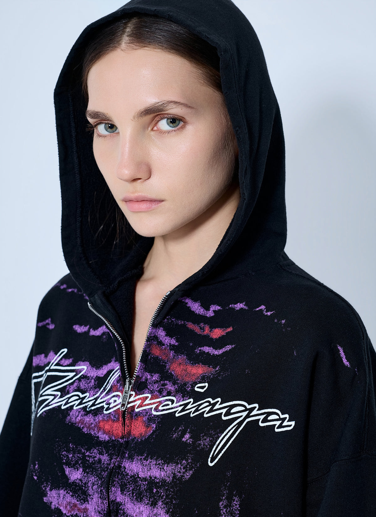 Balenciaga Balenciaga Women Printed Zip Hoodie