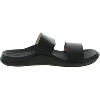 Libraa Womens Faux Leather Slip On Footbed Sandals