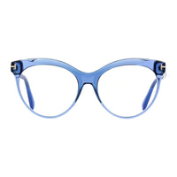 Tom Ford Eyeglasses Cat Eye Full Rim, Shiny Black Frame and Clear Blue Light Block Lens Lens FT5827-B001