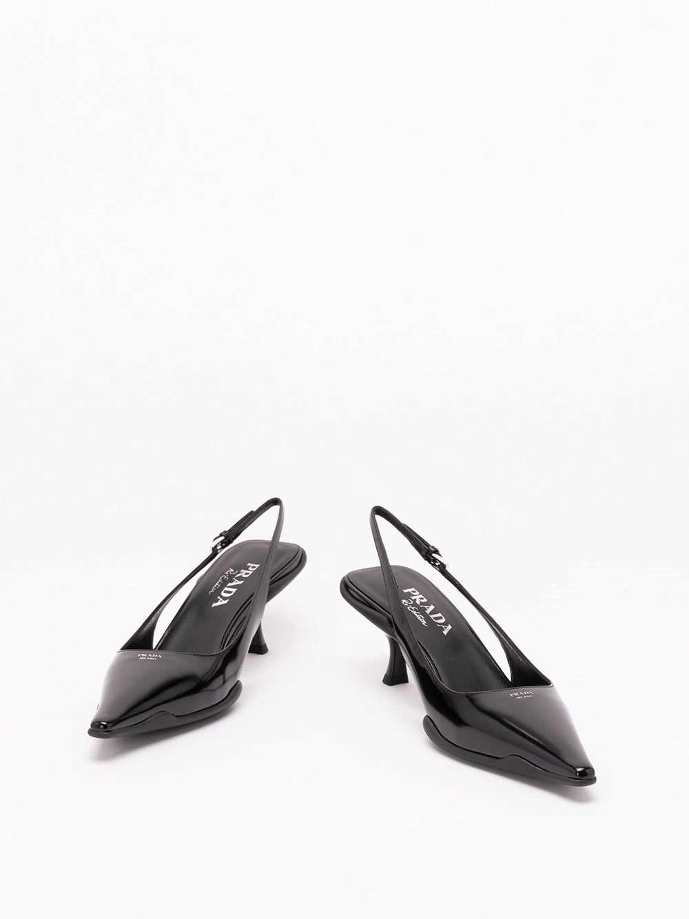 Prada Women Brushed Leather Slingback Pumps