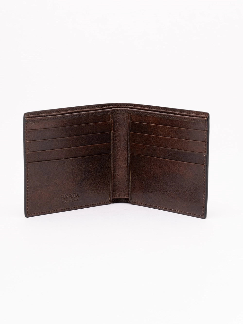 Prada Men Antiqued Leather Wallet