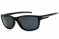 BMW BMW Sunglasses Rectangle Full Rim, Matte Black Frame and Smoke Polarized Lens BS003602D