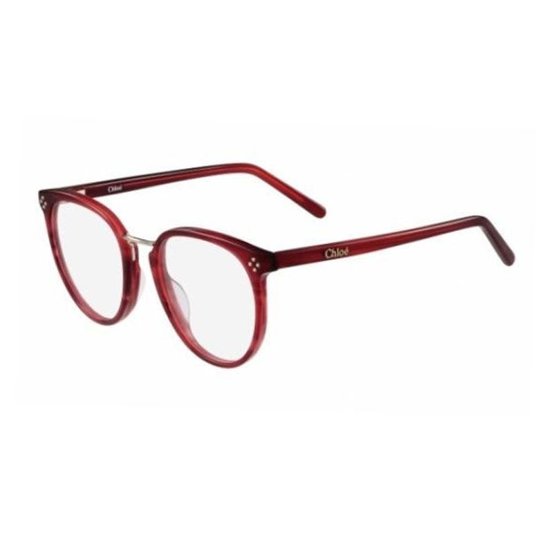 Chloe Eyeglasses Square Full Rim, Burgundy Frame and Clear Demo Lens Lens CE2690606