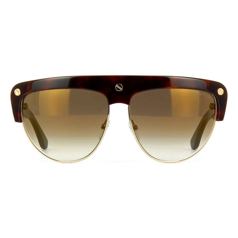 Tom Ford Geometric Full Rim, with a Shiny Black frame and Smoke Gradient lens.