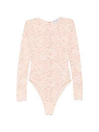 Self-Portrait Women Beige Bodysuit In Flesh-Colored Lace