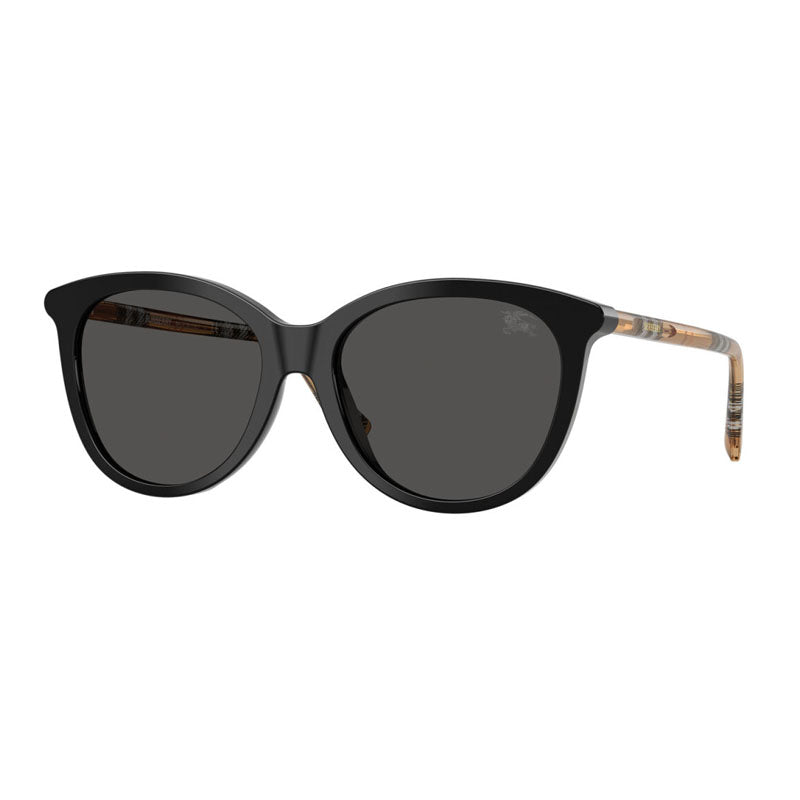 Burberry Sunglasses Oval Full Rim, Black Frame and Dark Grey Lens BE44554161/87