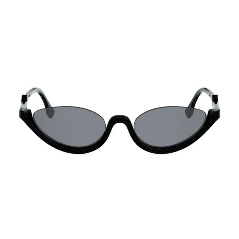 Fendi Fendi Sunglasses Cat Eye Semi Rim, Shiny Black Frame and Smoke Lens FE40178U01A