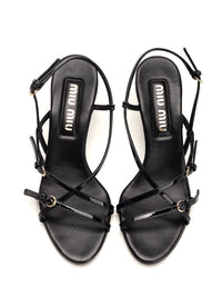 Miu Miu Miu Miu Women Black Patent Sandals