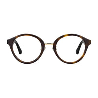 Jimmy Choo Eyeglasses Round Full Rim, Havana with Glitter Frame and Clear Demo Lens Lens JC197/F0OCY00
