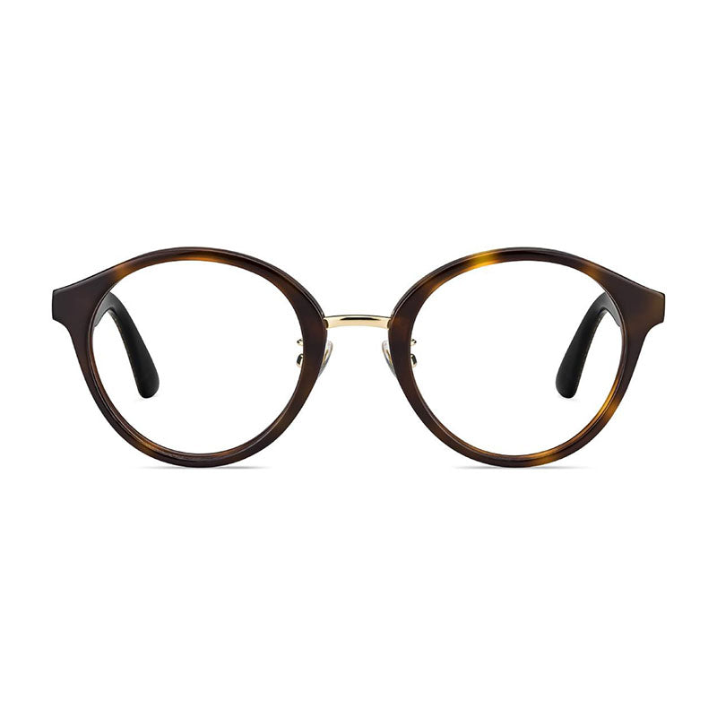 Jimmy Choo Eyeglasses Round Full Rim, Havana with Glitter Frame and Clear Demo Lens Lens JC197/F0OCY00