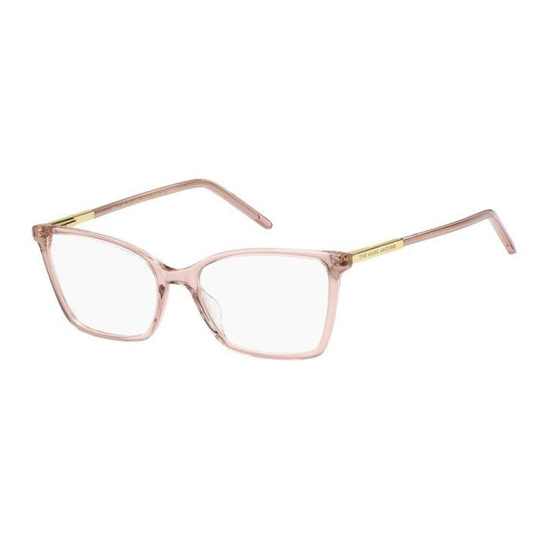 Marc Jacobs Marc Jacobs Eyeglasses Square Full Rim, Transparent Pink Frame and Clear Demo Lenses Lens MARC544035J00