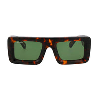 Off-White Off-White Sunglasses Square Full Rim, Havana Frame and Green Lens OERI049LEONARDO1605