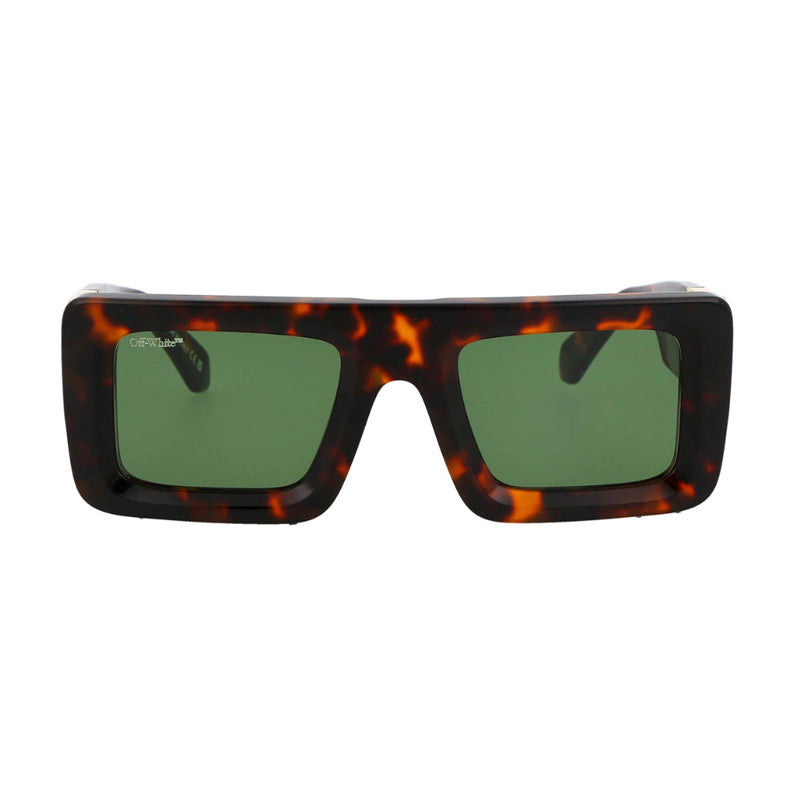 Off-White Off-White Sunglasses Square Full Rim, Havana Frame and Green Lens OERI049LEONARDO1605