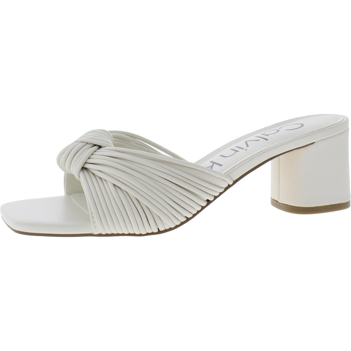 Beanca Womens Faux Leather Slip-On Strappy Sandals