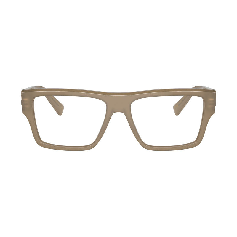Dolce & Gabbana Eyeglasses Square Full Rim, Opal Brown Frame and Clear Demo Lenses Lens DG33823089